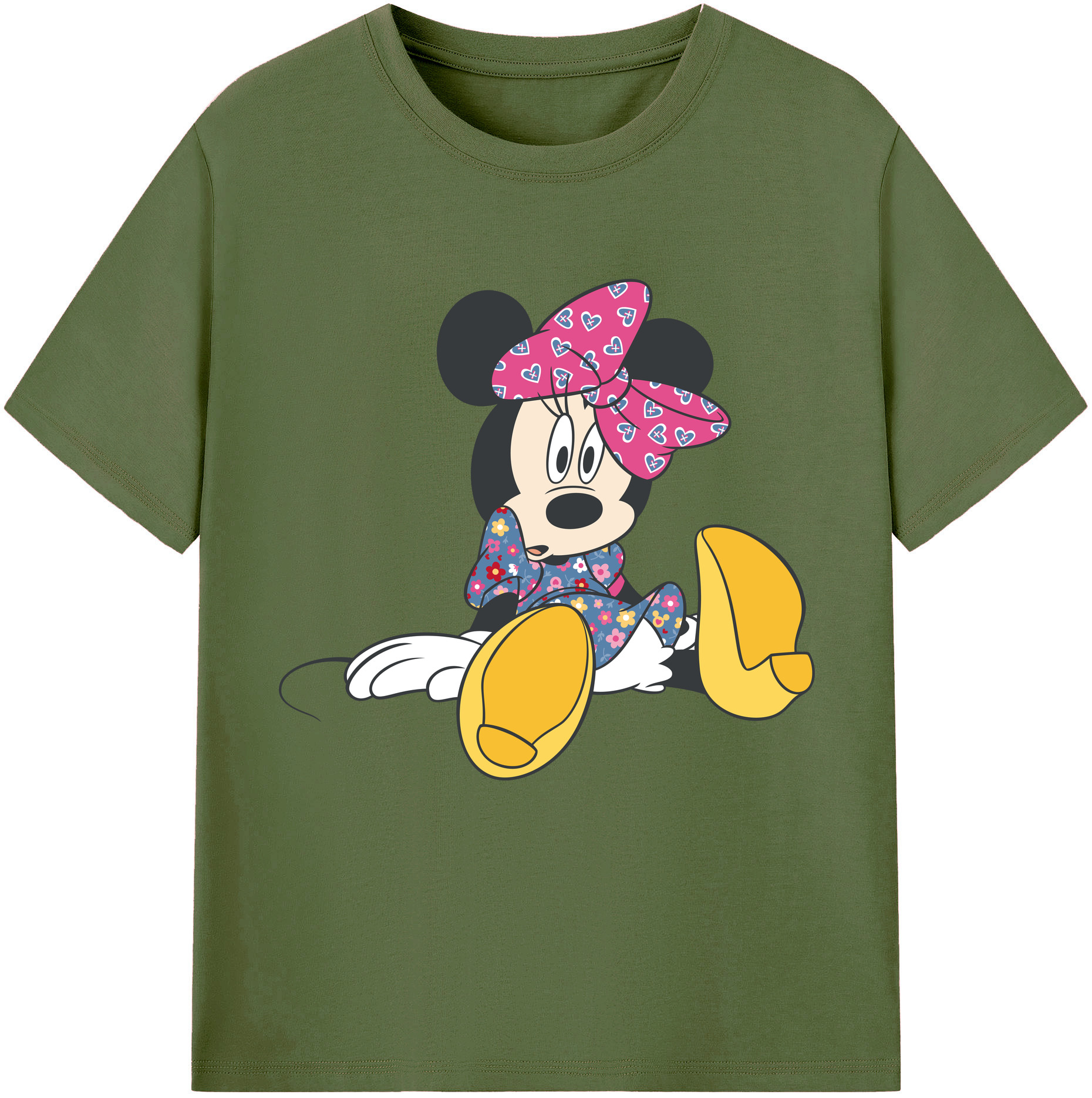 （画像用） ミッキーマウス Mickey Mouse 綿100％半袖Tシャツ（フロントプリント）